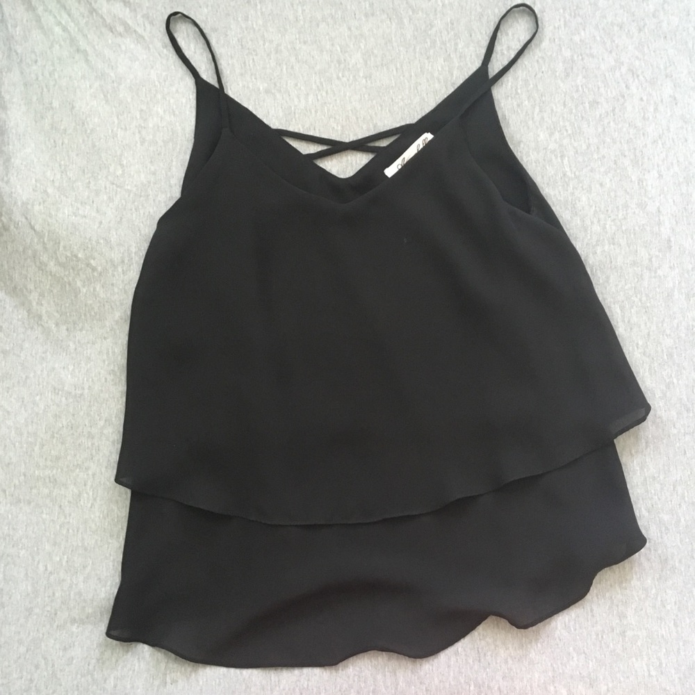 Layered tank with cross cross back - 3 colors!
